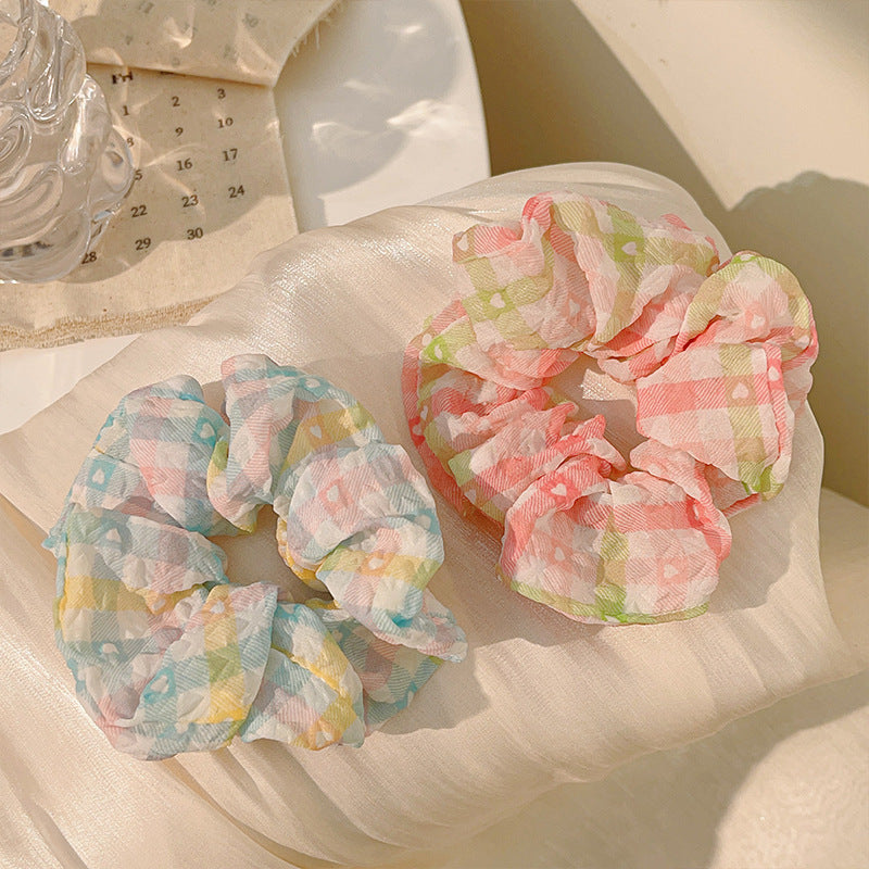 Wholesale Fabric Plaid Large Intestine Hair Tie